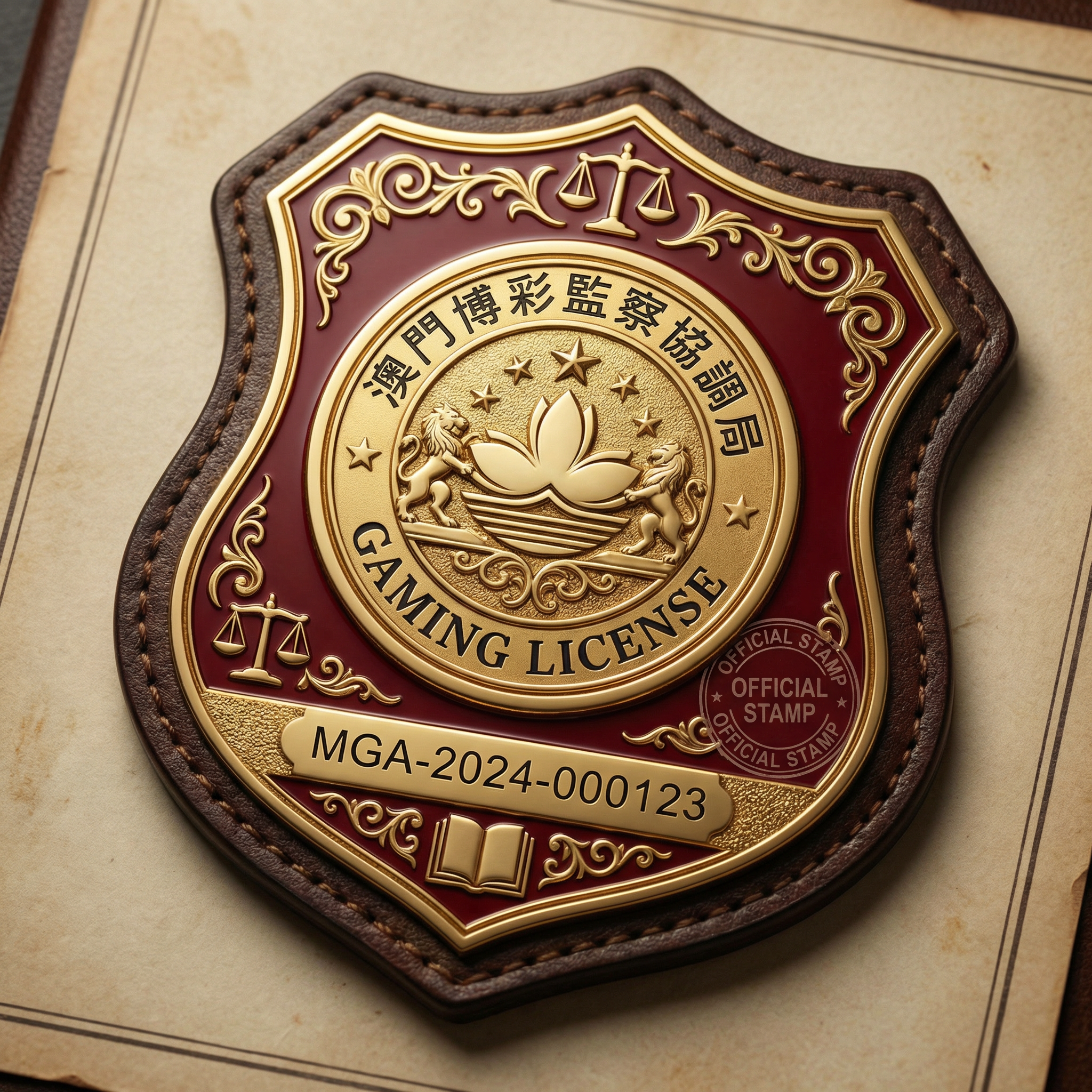澳门博彩监察协调局颁发的炸金花运营牌照徽章